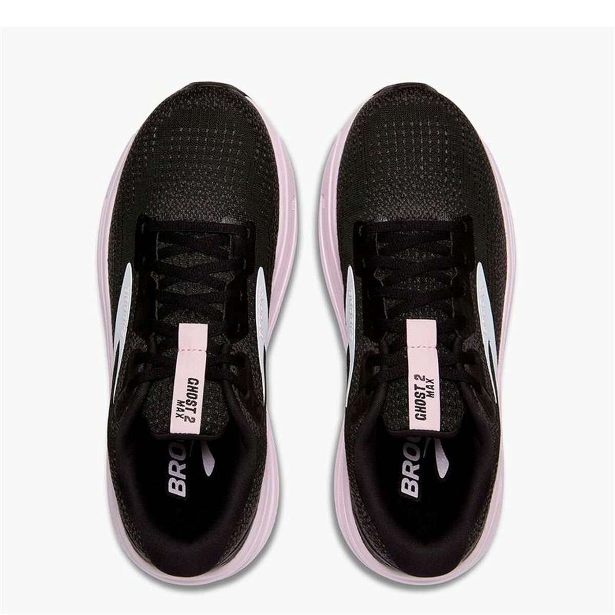 "Brooks Ghost Max 2 Svart/Rosa – DNA LOFT v3-dämpning för skonsam löpning"