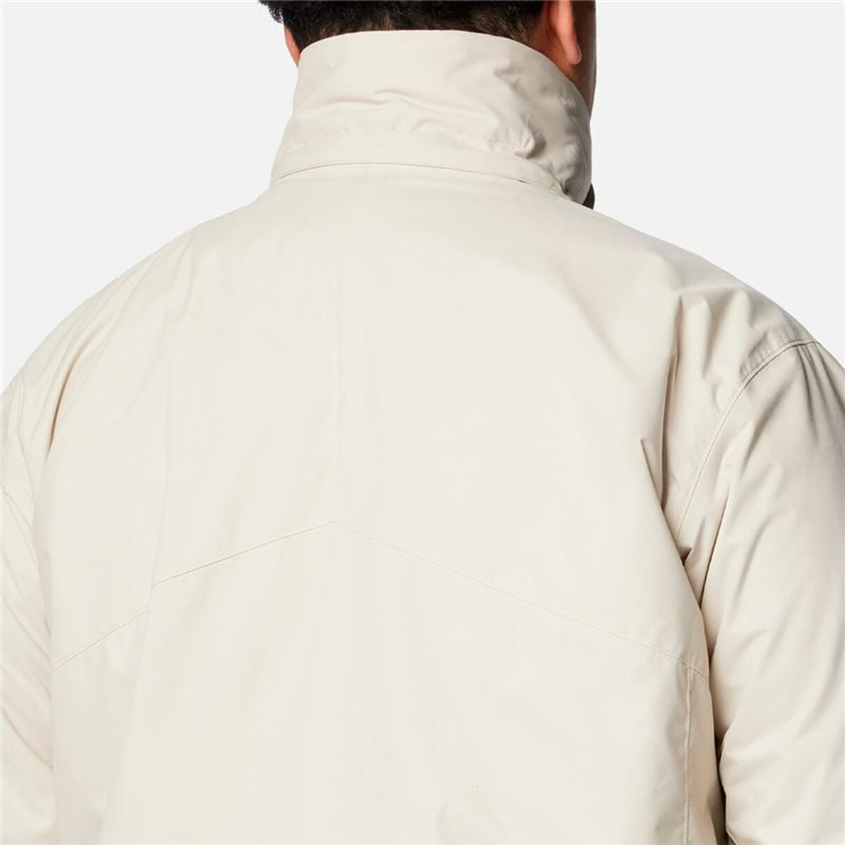 "Columbia Bugaboo III Fleece träningsjacka herr beige – närbild på baksida och material."
