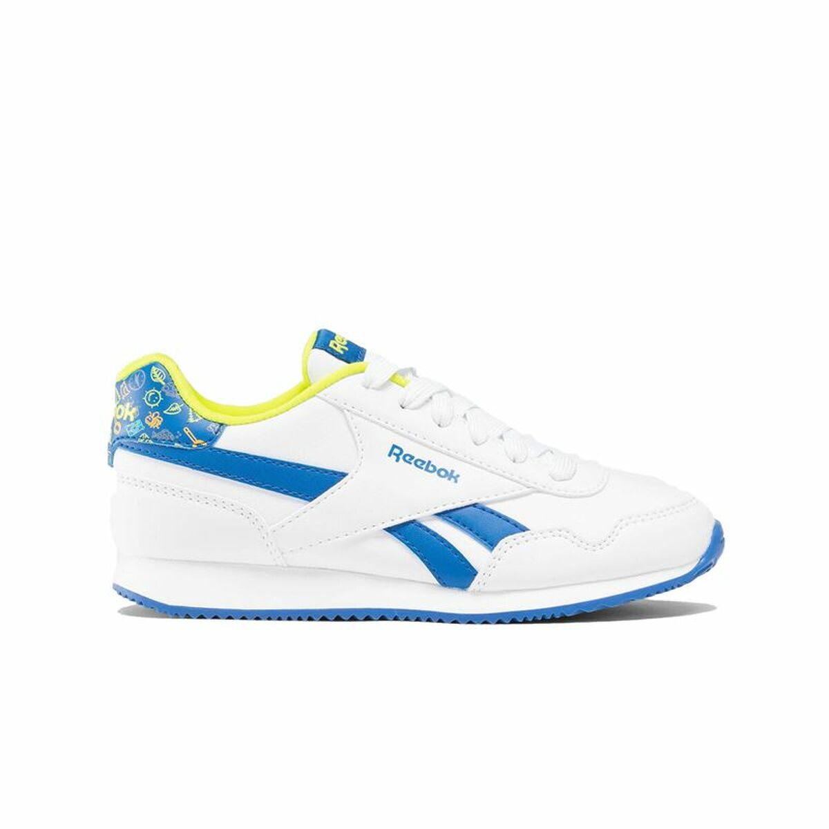 "Reebok Royal CL Jog 3.0 Vit träningssko för barn med klassisk design och EVA-dämpning."