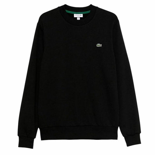 "Lacoste Core Performance tröja utan huva herr svart – framsida med ikonisk krokodillogga."