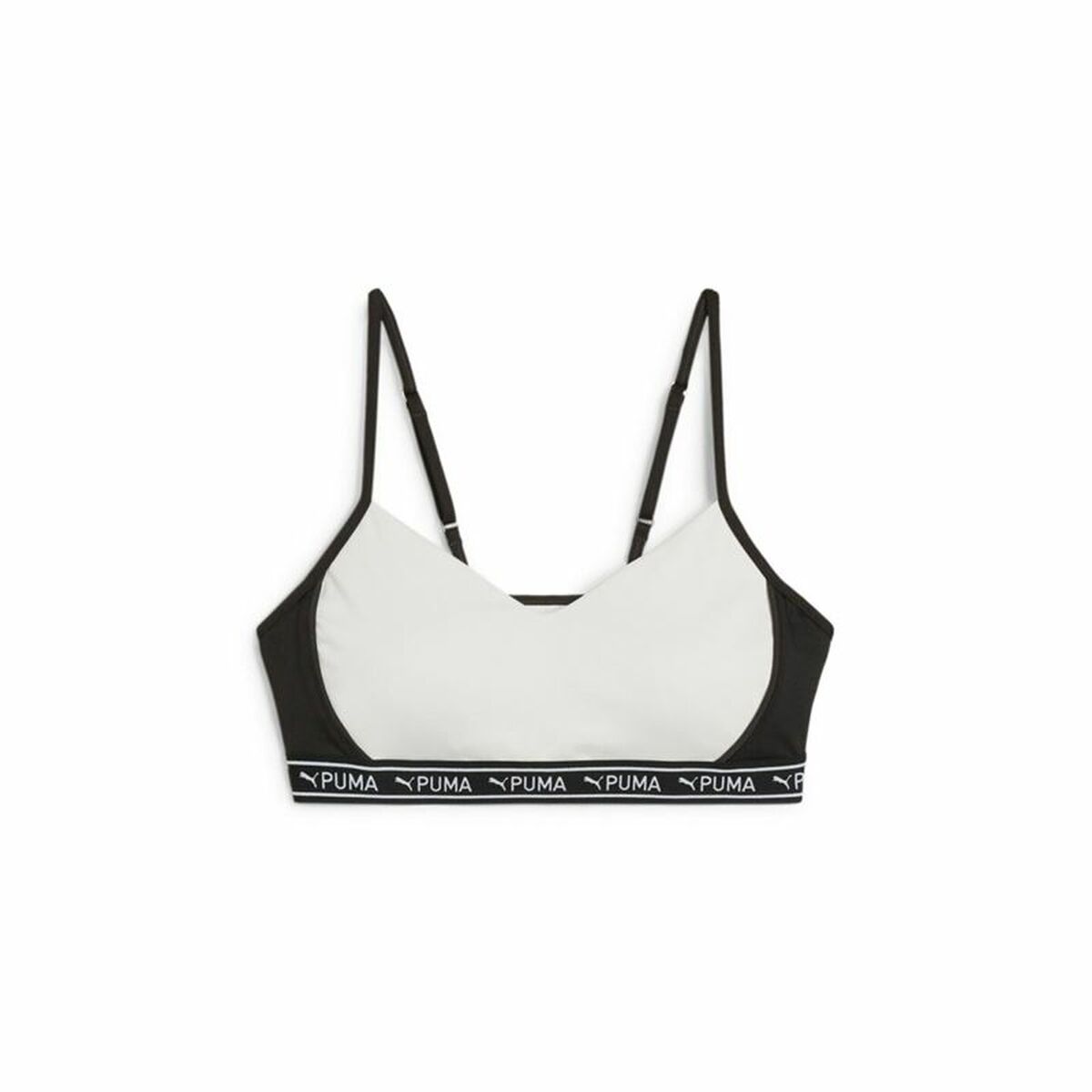 "Puma Move Strong Bra sport-bh dam vit – framtill med logga och bred resår."
