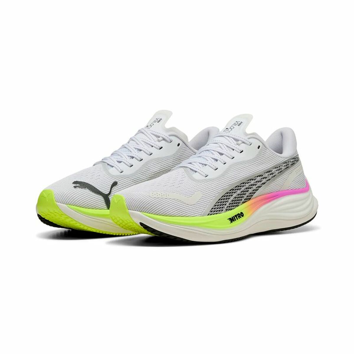 "Puma Velocity Nitro 3 Vit herr löparsko med 10 mm drop och 300 g vikt"