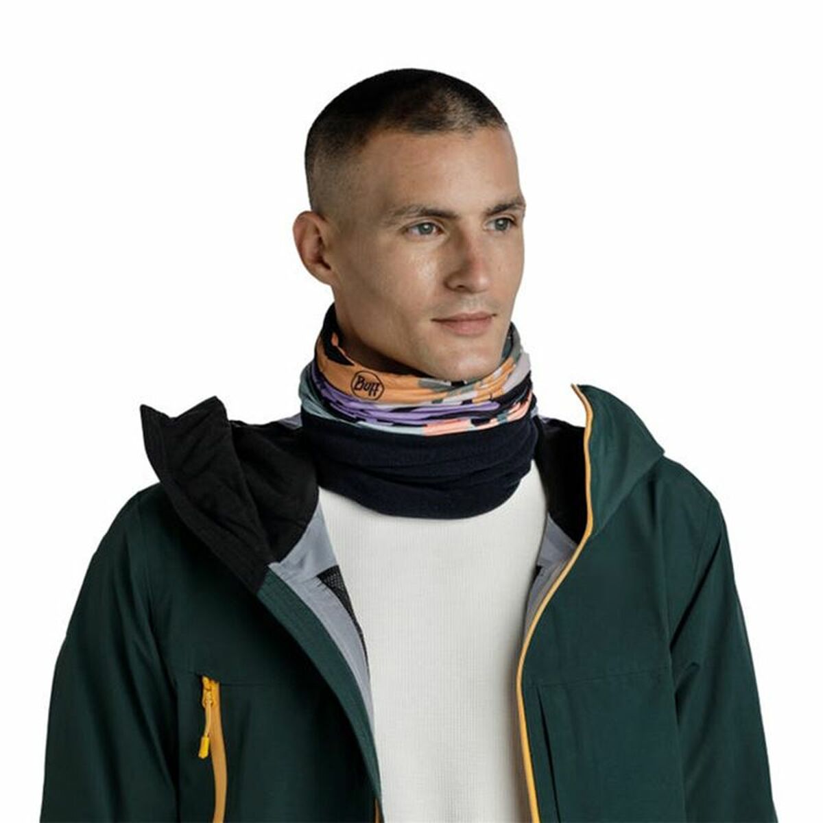 "Buff Herta Multi Orange – unisex halsvärmare i lätt och elastiskt material för sport och outdoor"