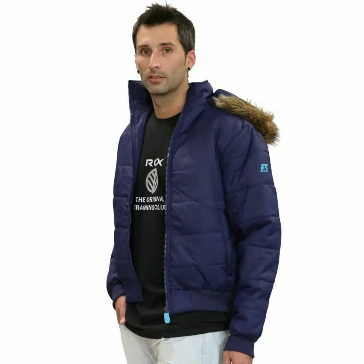 "Framsida av Rox R Baikal sportjacka herr mörkblå – ventilerande och sportig design."