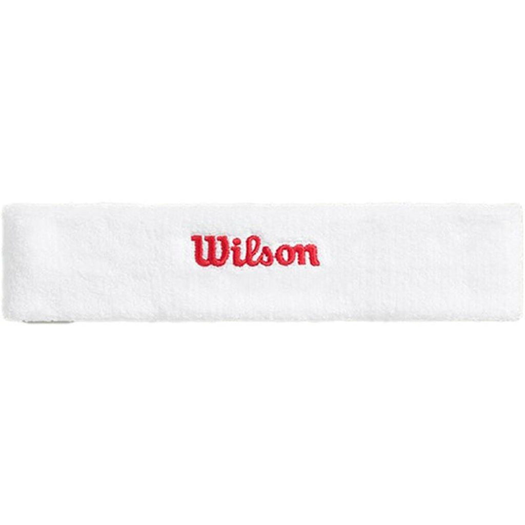 "Wilson Terry Logo Headband huvudsportband vit framifrån"