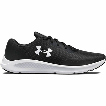 "Under Armour Charged Pursuit 3 svarta herr löparskor med 8 mm drop och 250 g vikt"