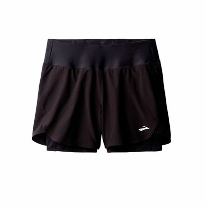 "Brooks Chaser 5 2-in-1 svarta sportshorts dam helbild"