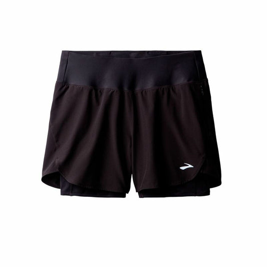 "Brooks Chaser 5 2-in-1 svarta sportshorts dam helbild"