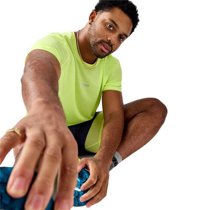 "Brooks High Point Sleeve 2.0 kortärmad löpartröja herr gul detalj