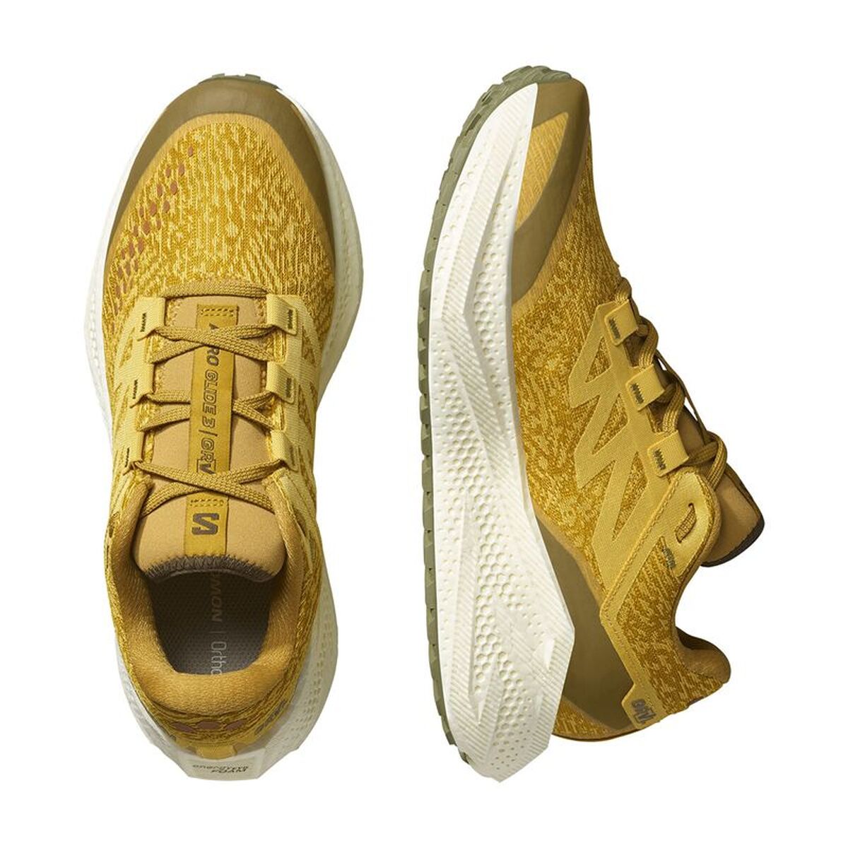 "Salomon Aero Glide 3 GRVL löparskor herr gyllene ovansida"