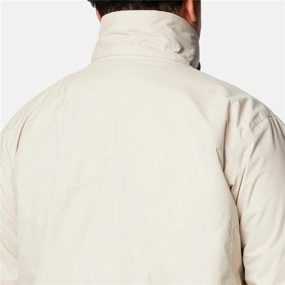 "Columbia Bugaboo III Fleece träningsjacka herr beige – närbild på baksida och material."