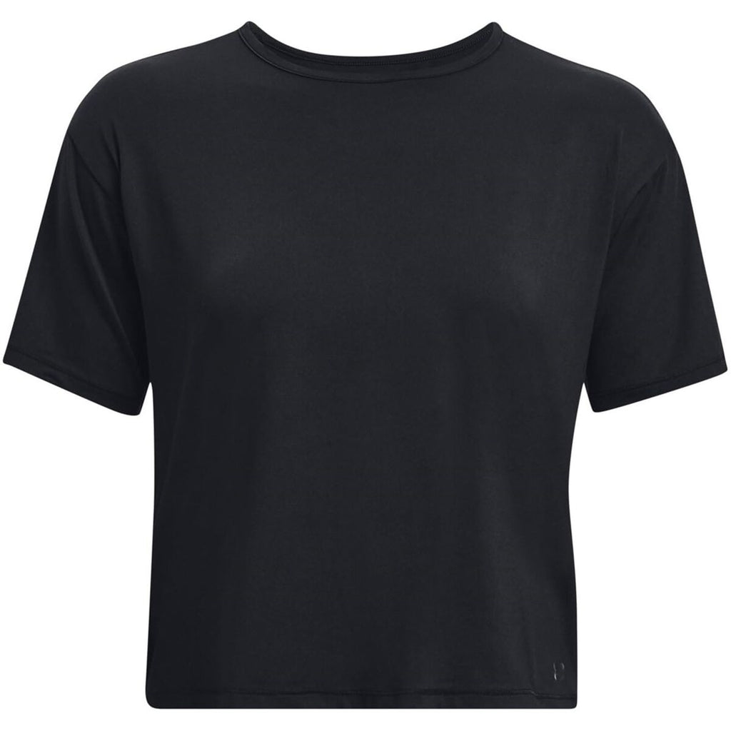 "Under Armour fitness t-shirt dam svart framifrån"