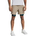 "Under Armour Vanish Woven 6In sportshorts herr beige framifrån"