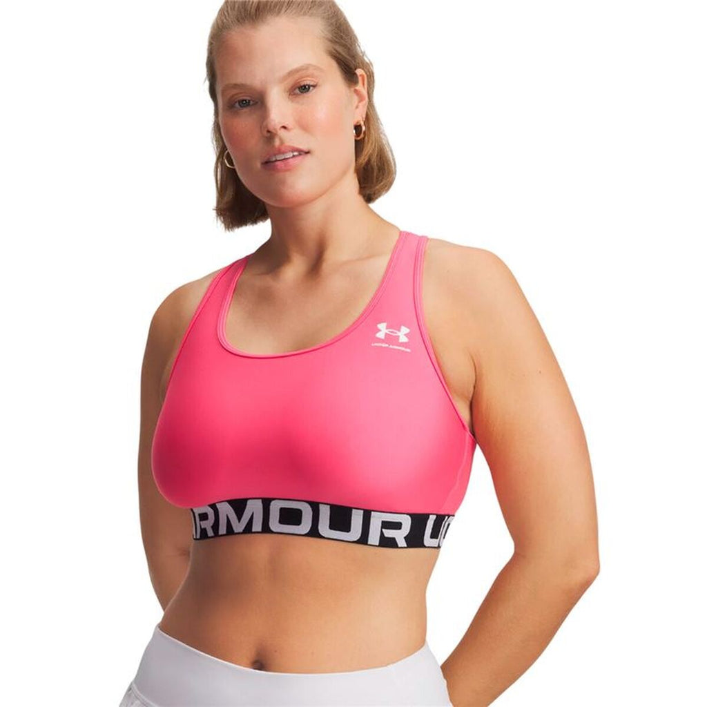 "Under Armour HG sport-BH dam rosa alternativ vy framifrån"