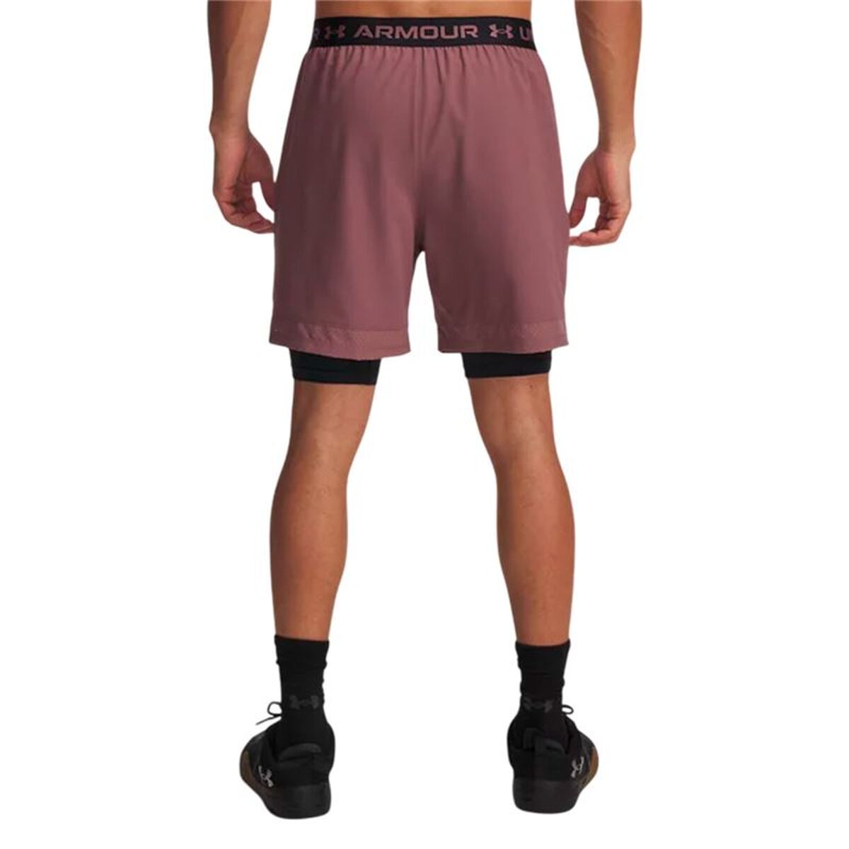 "Under Armour Vanish Woven sportshorts herr brun bakifrån"