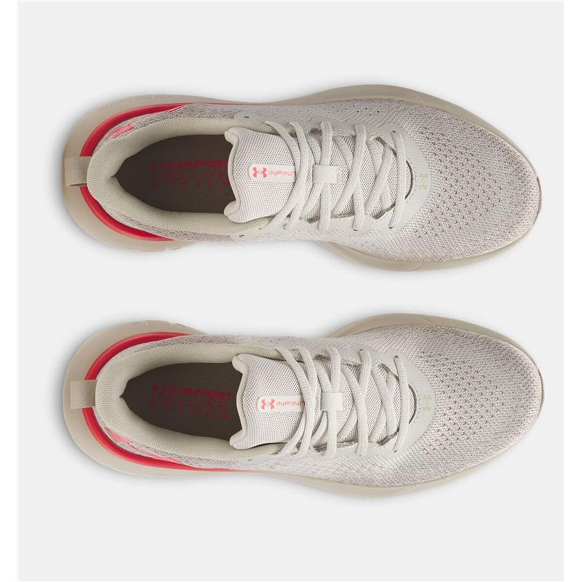 "Under Armour Infinite löparsko herr ljusrosa ovanifrån"