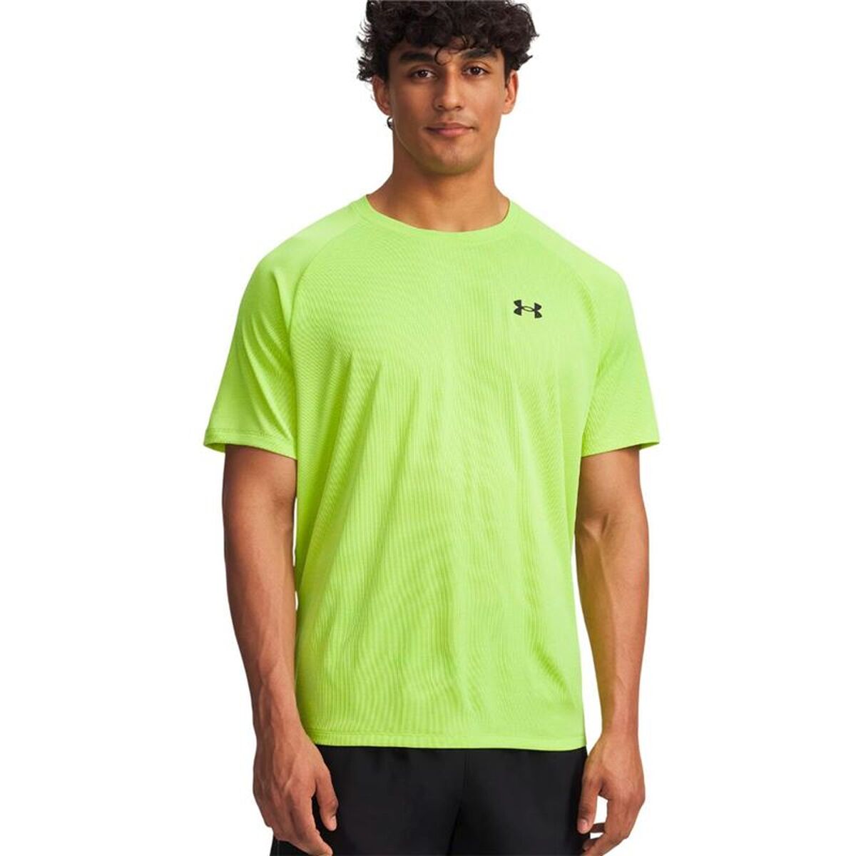 "Under Armour Tech Textured t-shirt herr limegrön helfigur"