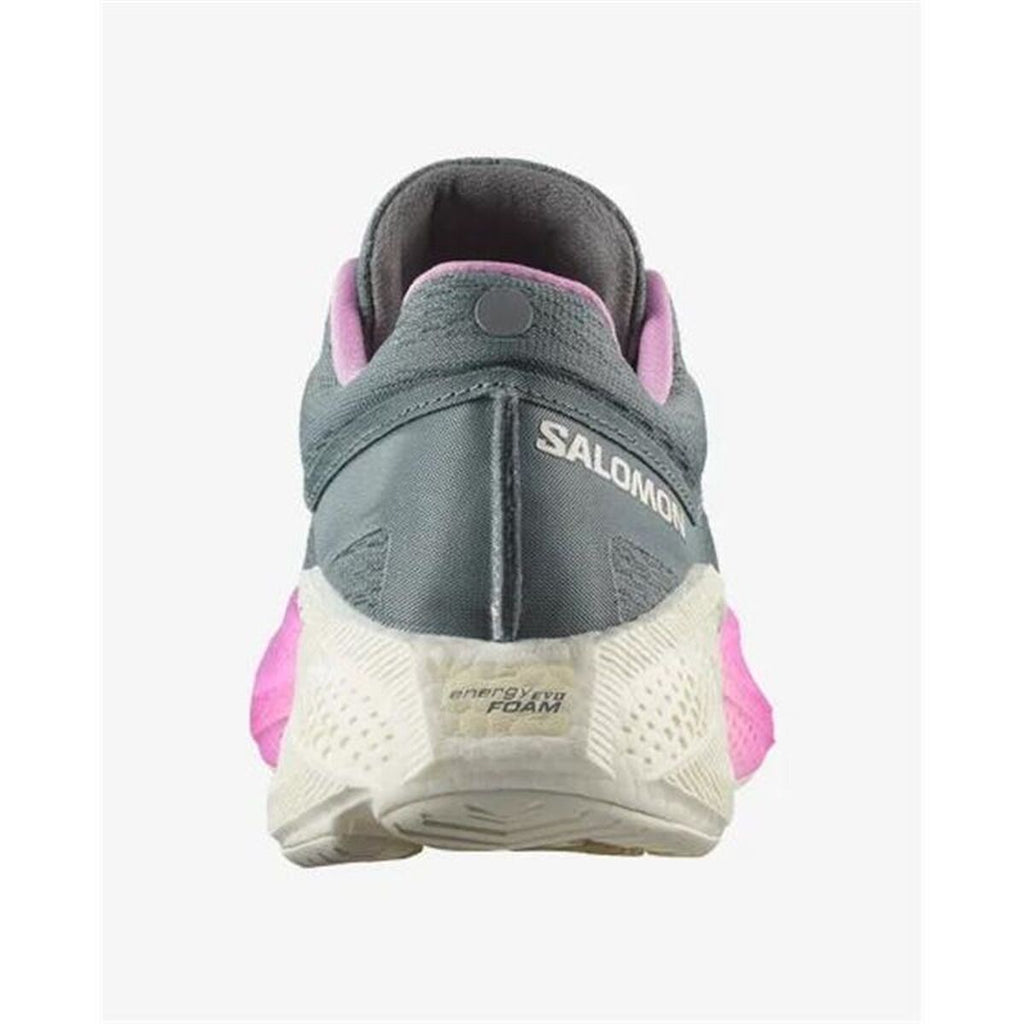 "Salomon Aero Glide 3 mörkgrå löparsko bakifrån"