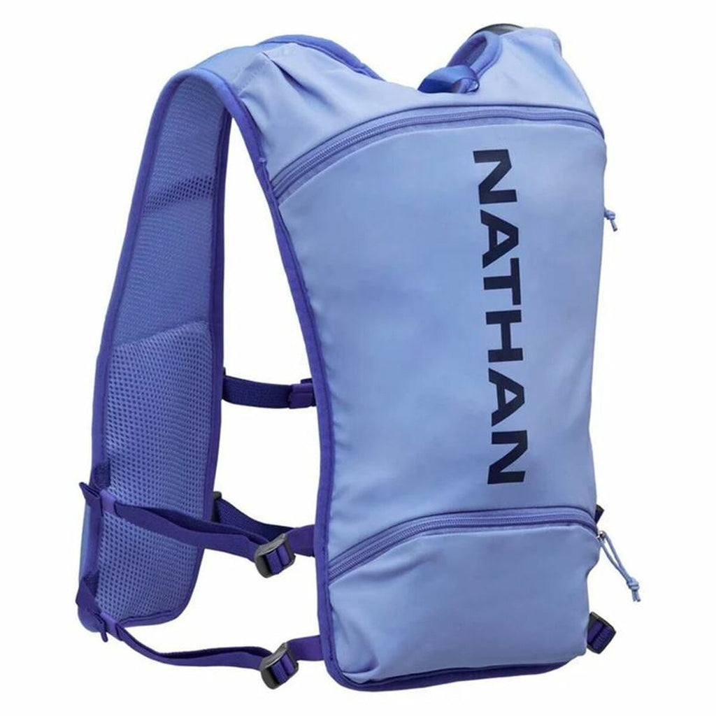 "Nathan QuickStart 2.0 löparväst unisex blå 4 liter bakifrån"