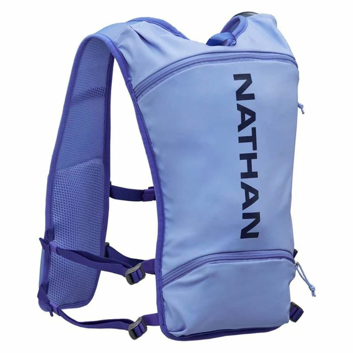 "Nathan QuickStart 2.0 löparväst unisex blå 4 liter bakifrån"
