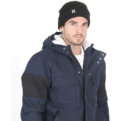 "Svart Hurley-mössa one size med uppvikt kant och stilren design"