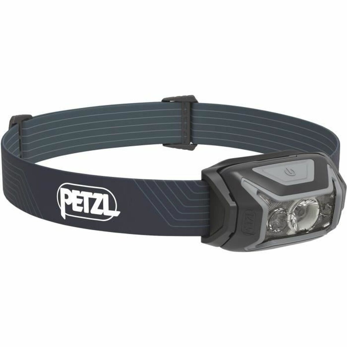 "Petzl E063AA00 LED-pannlampa grå – framifrån"