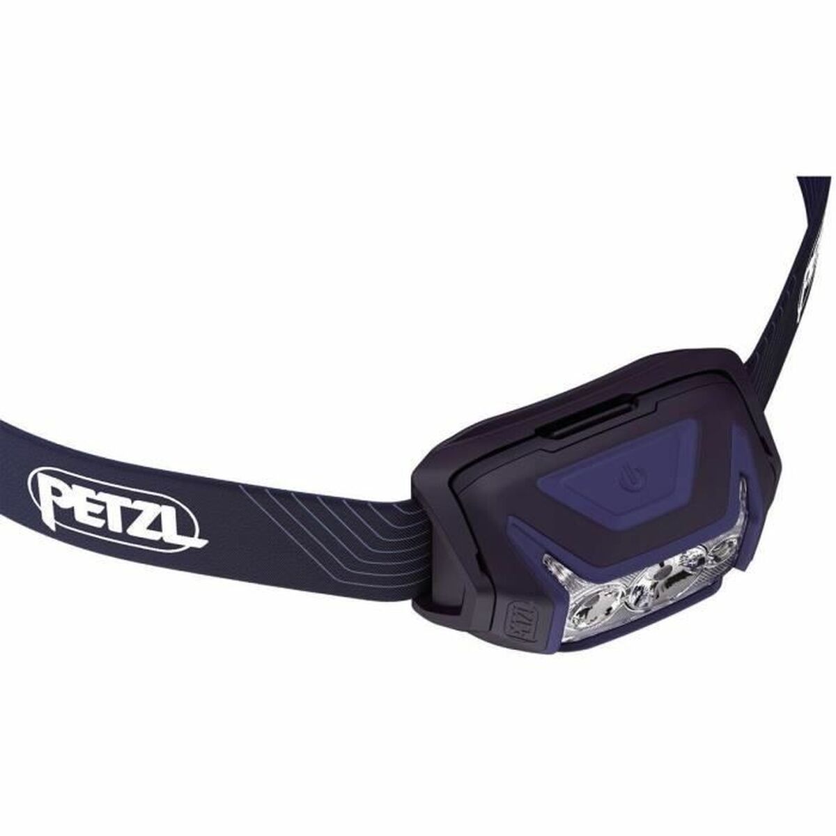 "Petzl E063AA00 pannlampa – visning av batterifack och laddningsport"