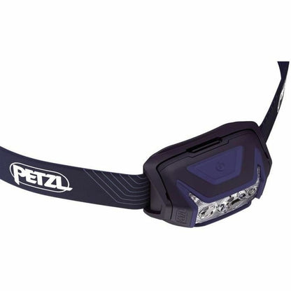 "Petzl E063AA00 pannlampa – visning av batterifack och laddningsport"