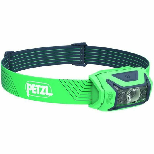 "Petzl E063AA02 LED-pannlampa grön – framifrån"