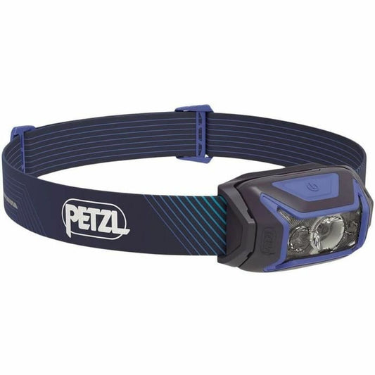 "Petzl E065AA01 LED-pannlampa blå – frontvy"
