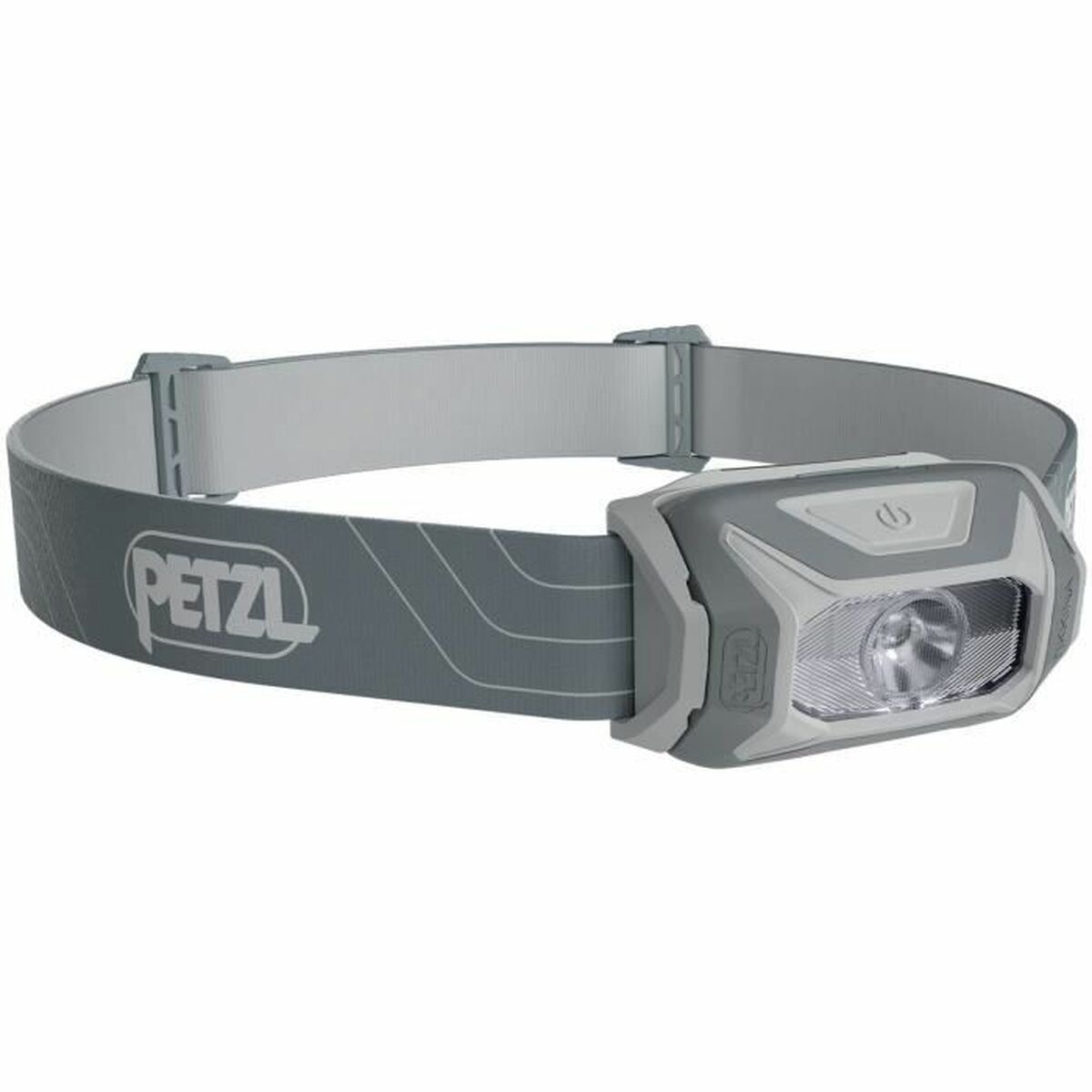 "Petzl TIKKINA LED-pannlampa grå 300 lumen – framifrån"