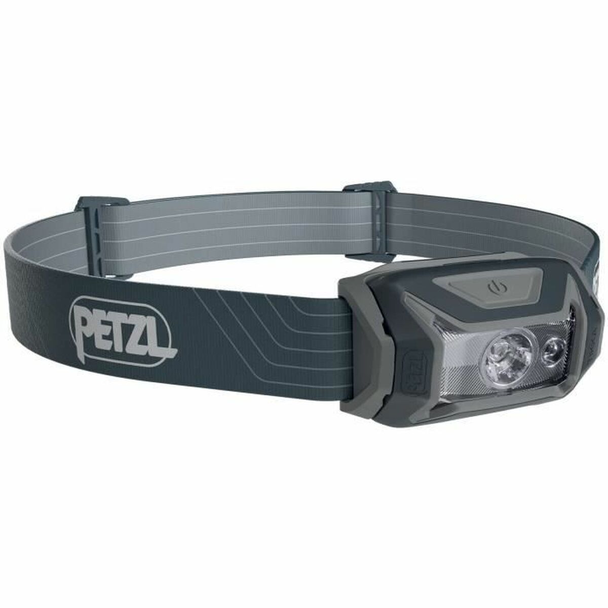 "Petzl E061AA00 LED-pannlampa grå 350 lumen – framifrån"