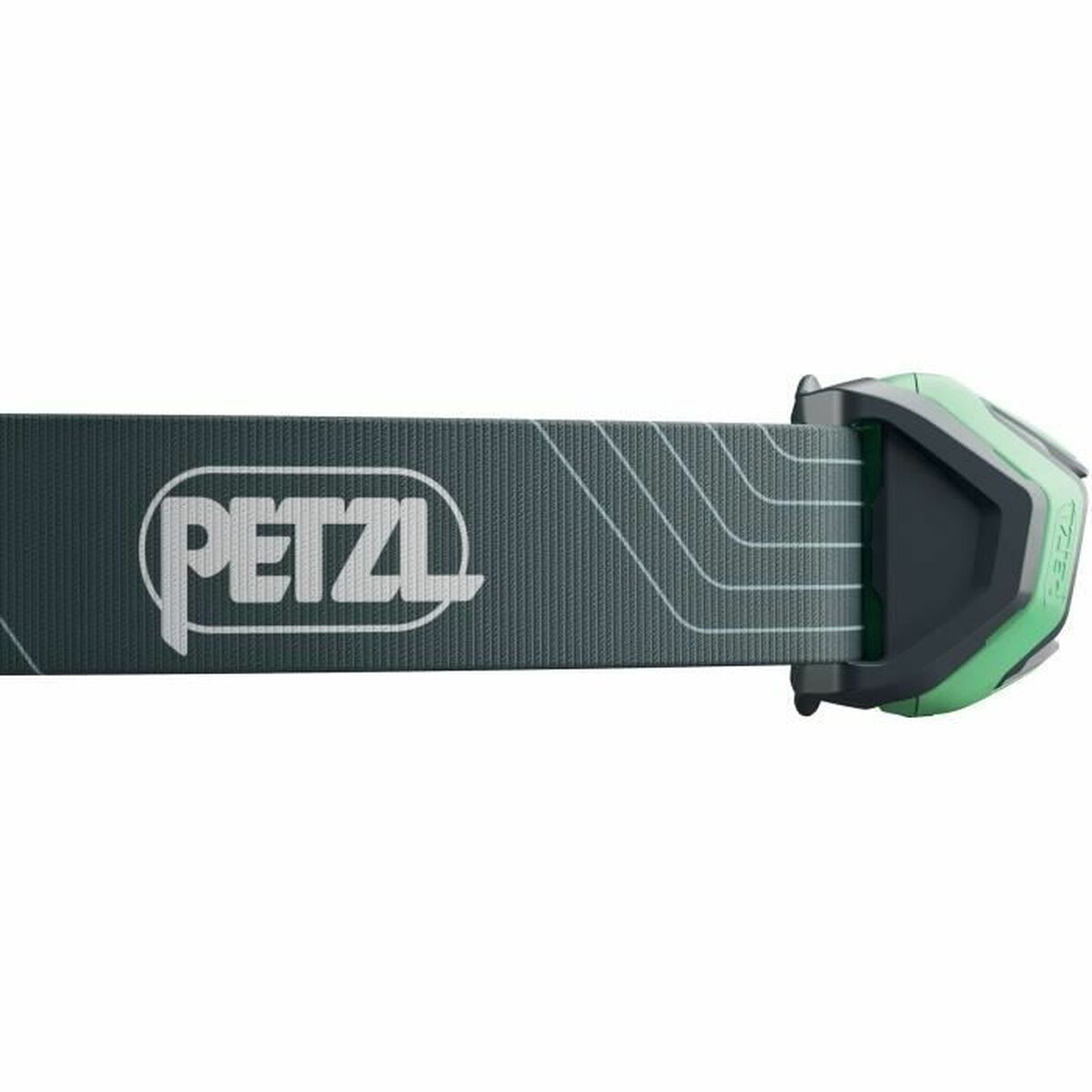 "Petzl E061AA02 – närbild på lampan och kontroller"