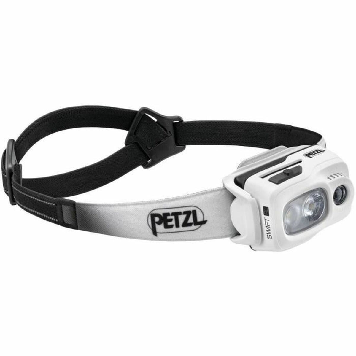 "Petzl E095BB02 LED-pannlampa blå svart/vit 1100 lumen – framifrån"