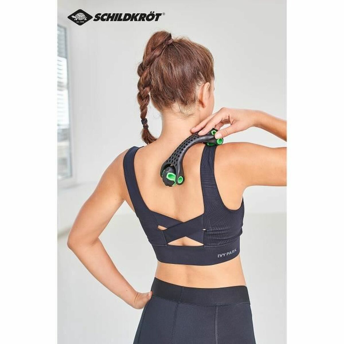 "Schildkröt massagemedel ergonomiskt grepp detalj"