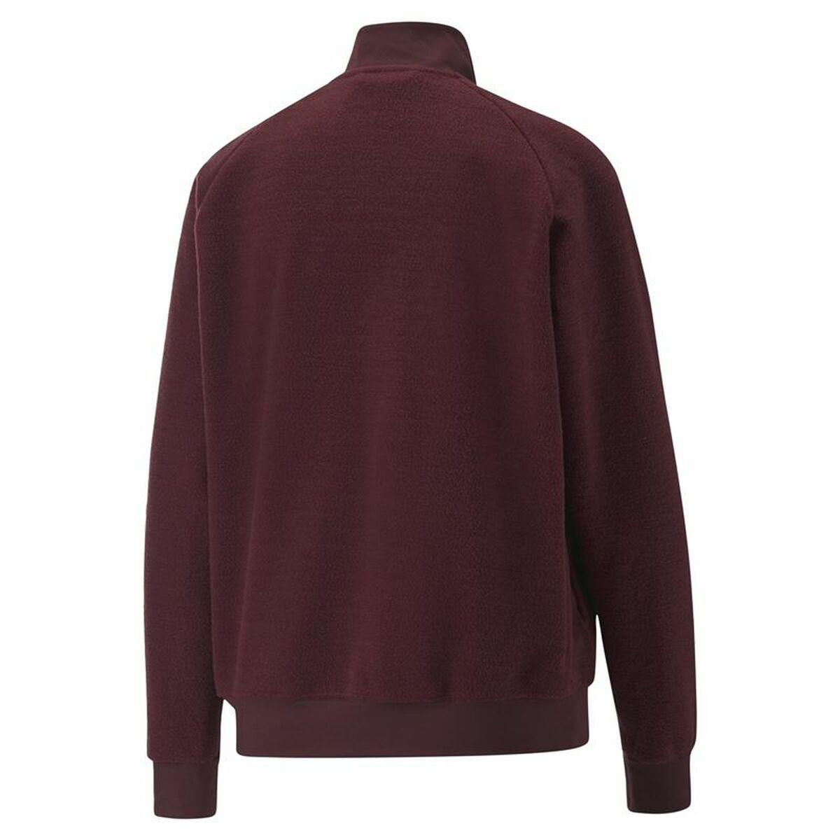 "Baksida av Puma Fit Sherpa sportjacka för dam i värmande sherpa-material."