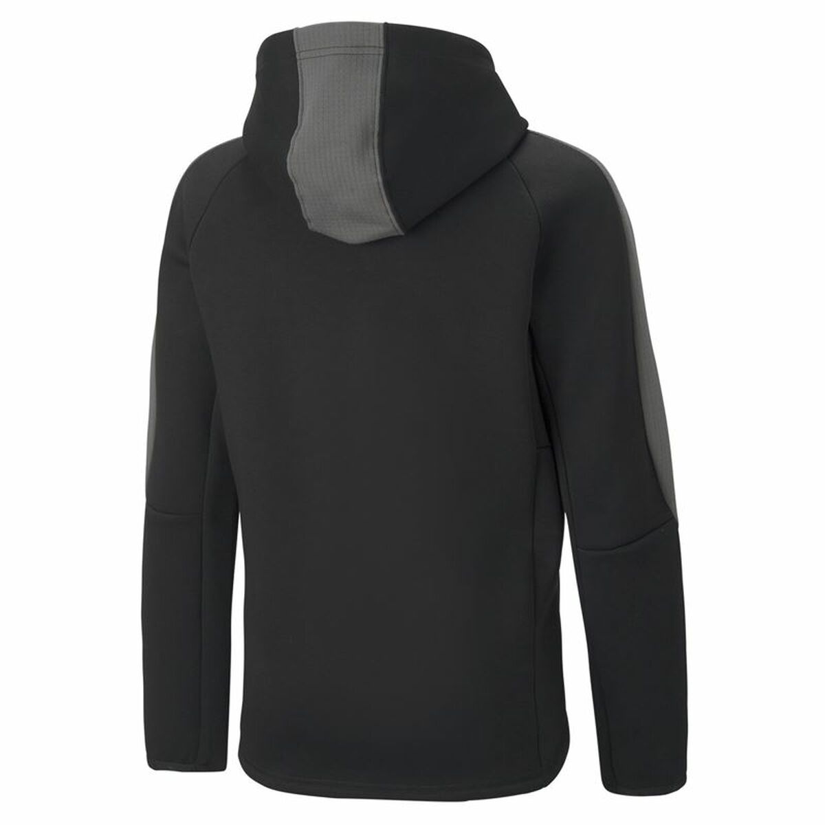 "Baksida av Puma Evostripe svart unisexjacka för barn i bomullsblandning."