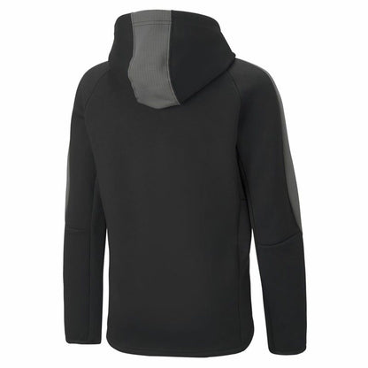 "Baksida av Puma Evostripe svart unisexjacka för barn i bomullsblandning."