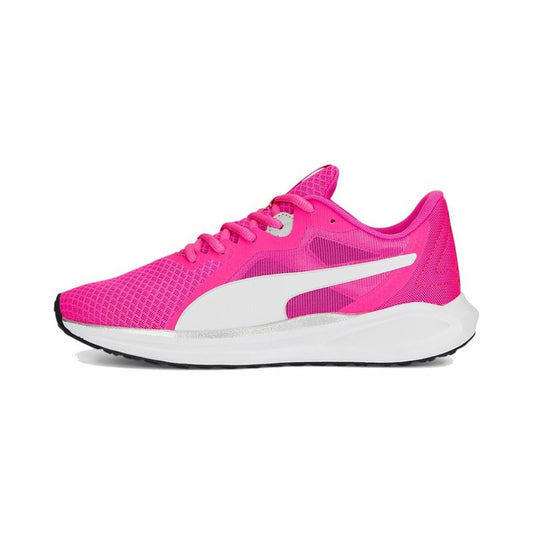 "Puma Twitch Runner löparskor dam fuchsia sidovy"