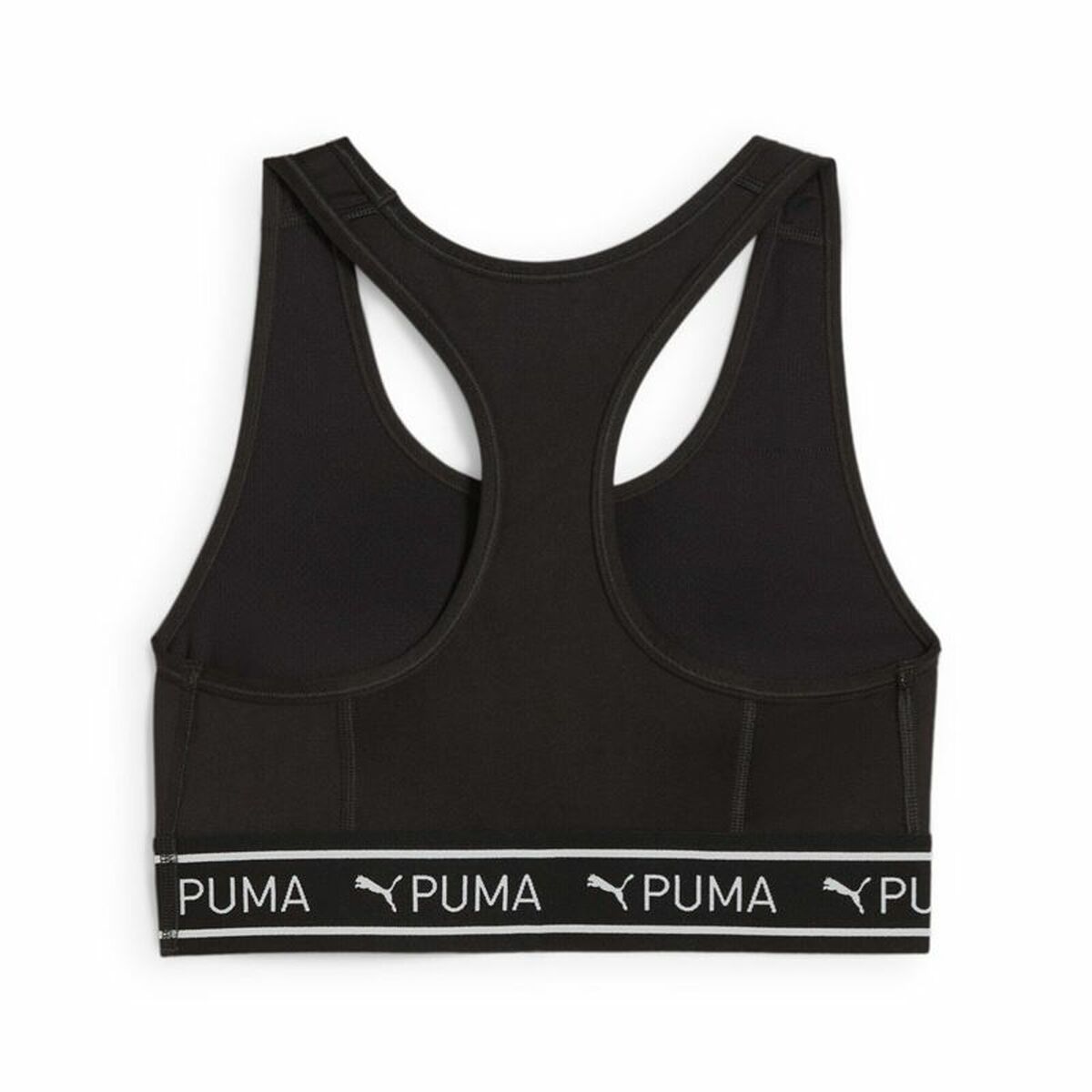 "Puma 4Keeps Elastic Bra svart – baksida med ventilerande design och smidig passform."