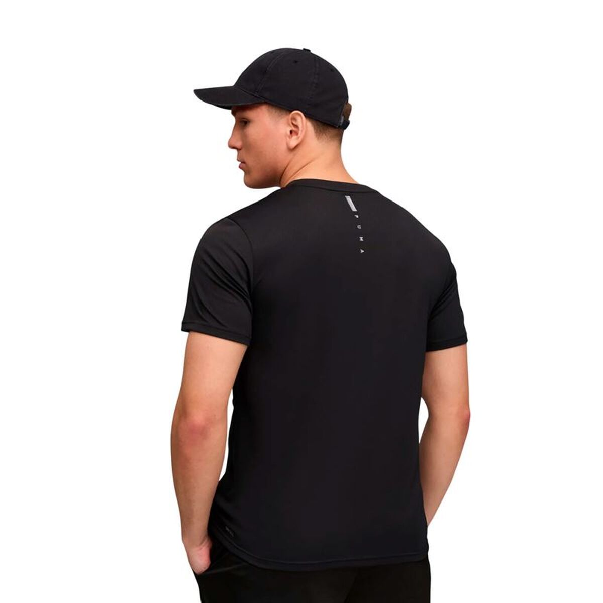 "Puma M Flex Pocket t-shirt herr svart närbild material"