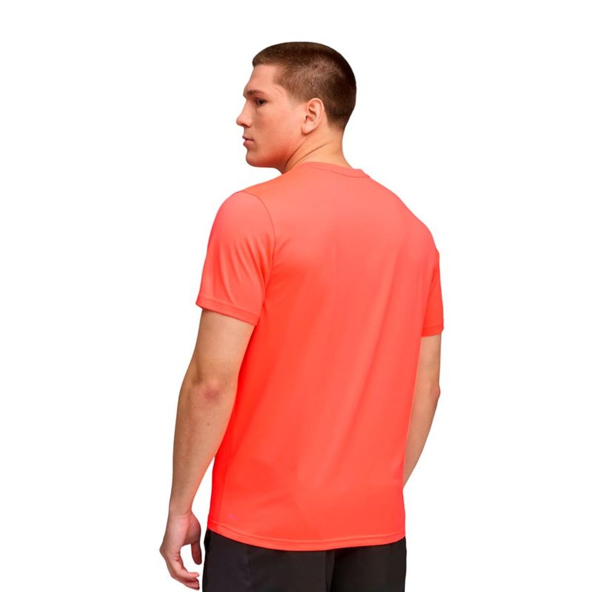 "Puma Essentials t-shirt herr orange närbild material"