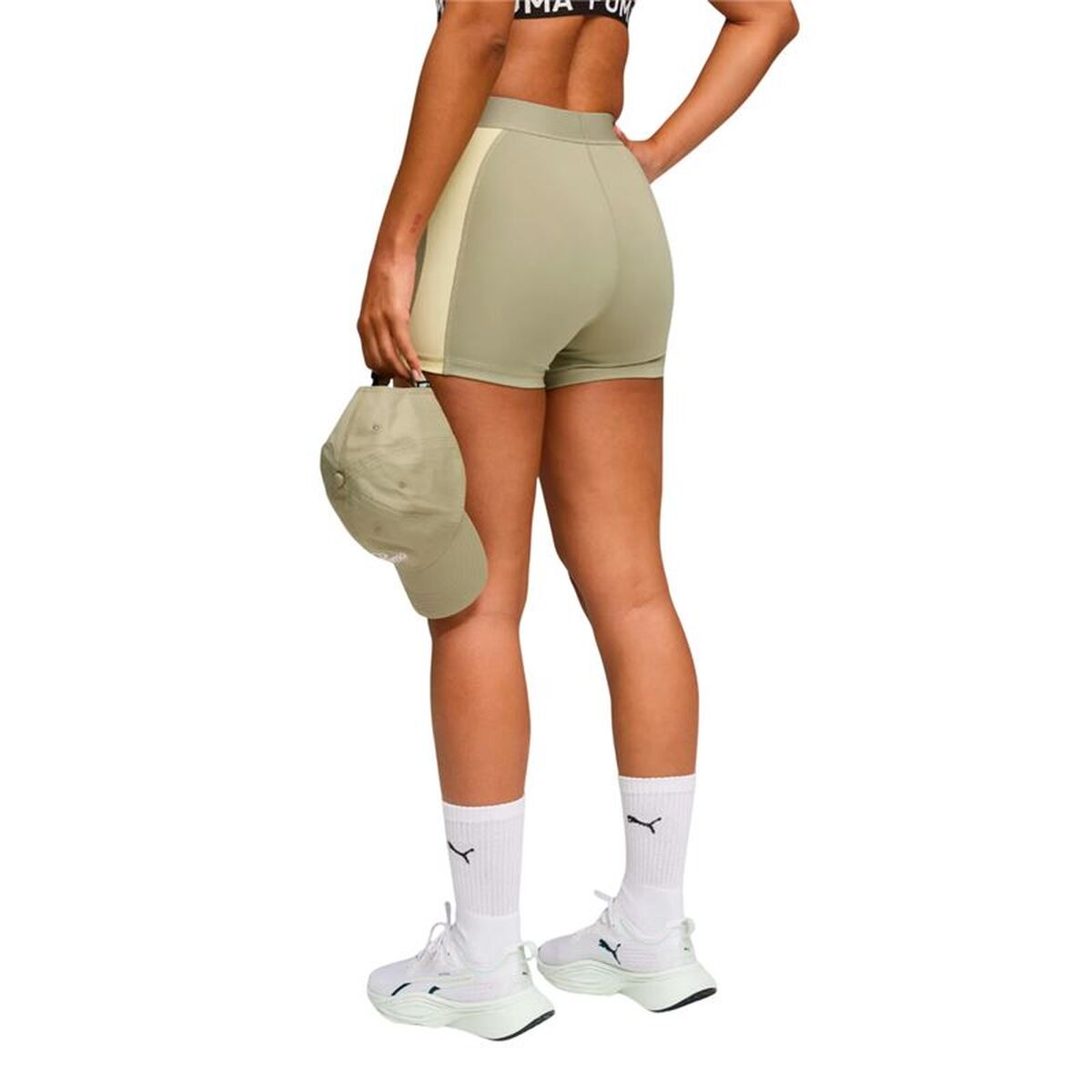 "Puma W Strong leggings för kvinnor oliv sidovy"