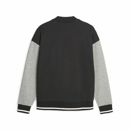 "Baksida av Puma Squad Trackc grå och mörkblå damjacka – sportig stil med bekväm passform."