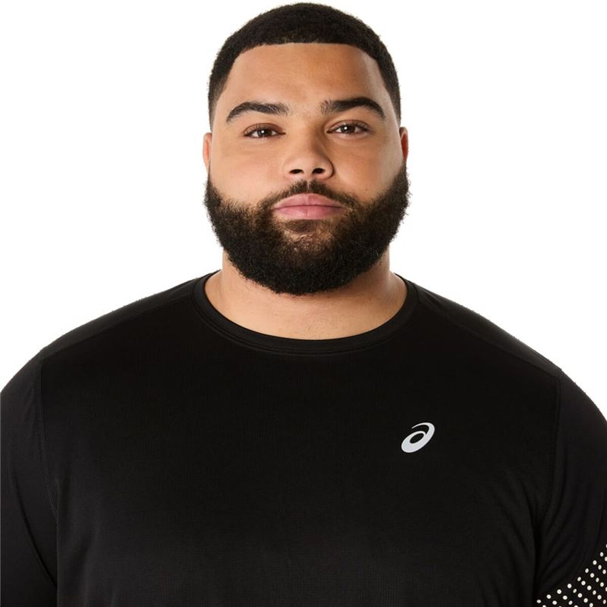 "Asics Icon kortärmad T-shirt herr svart detalj"