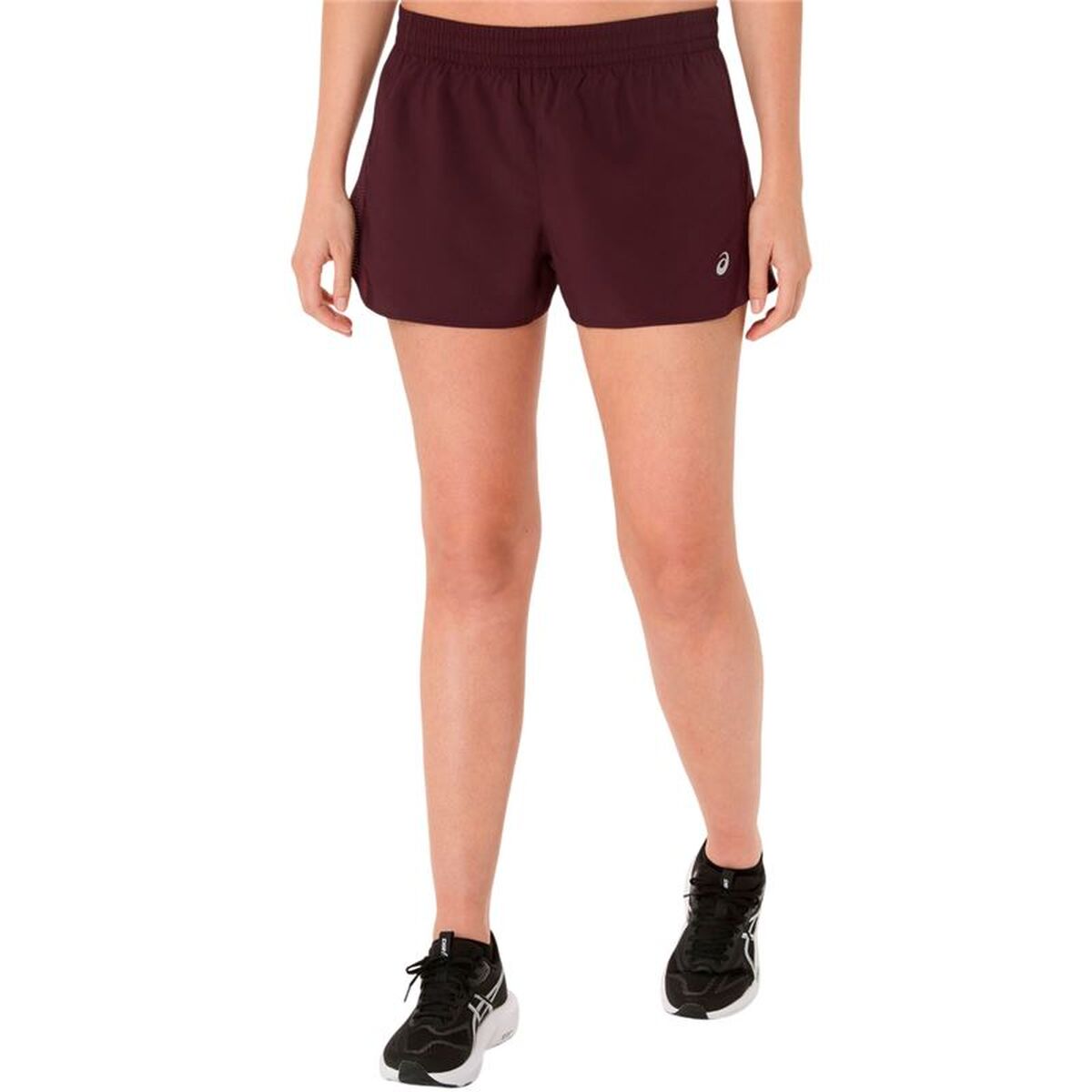 "Asics Core Split bruna sportshorts dam helbild"