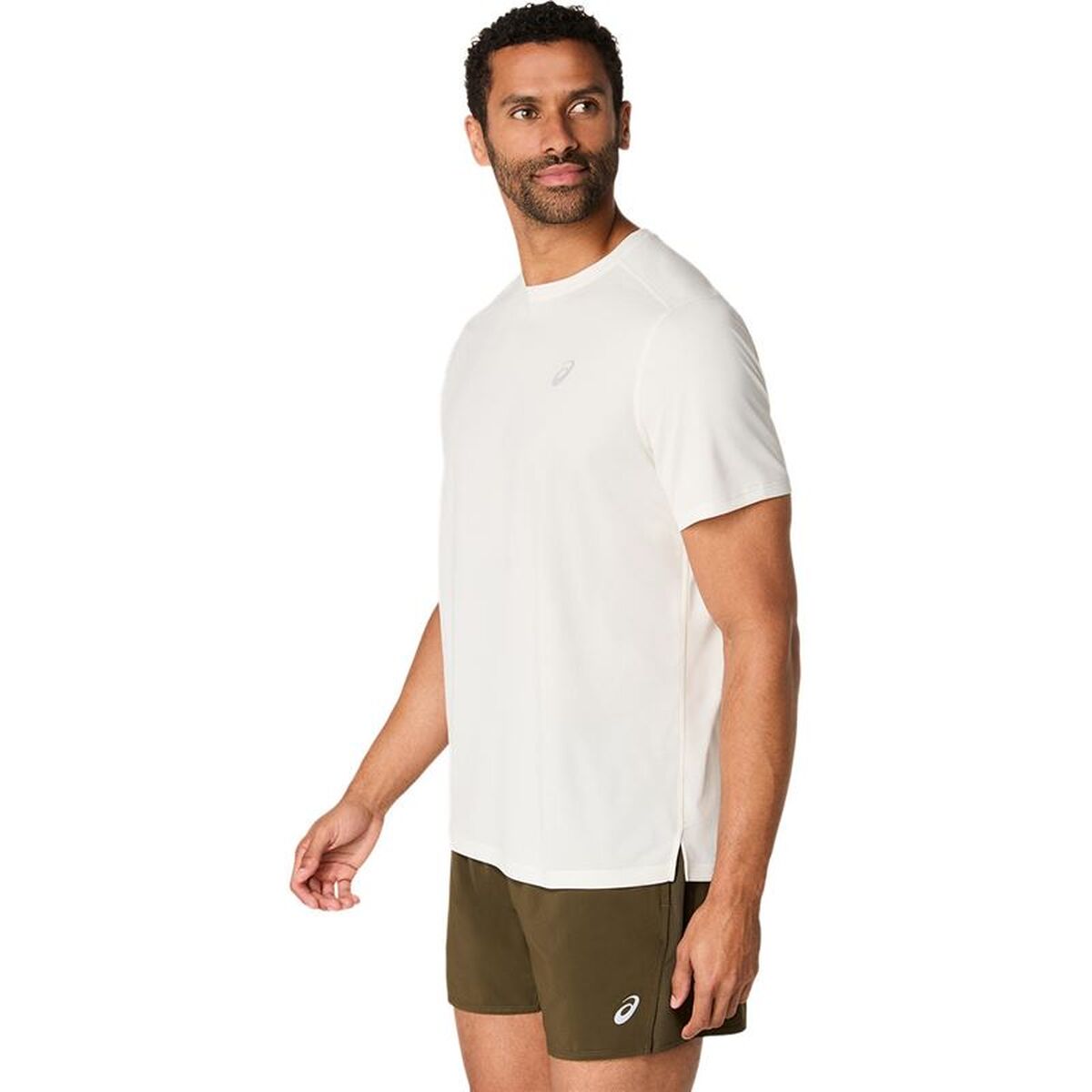"Asics Core T-shirt herr beige bakifrån"