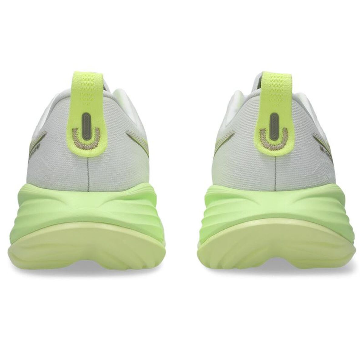 "Asics Gel-Cumulus 27 bakifrån två skor grön"