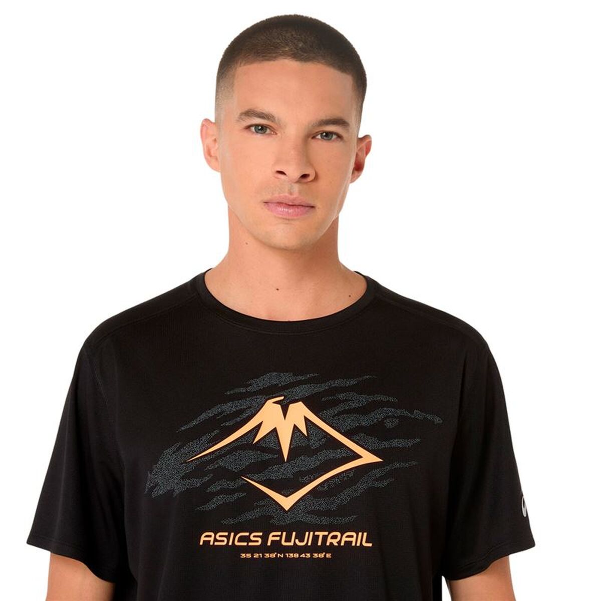 "Asics Fujitrail Logo sport T-shirt herr svart helbild"