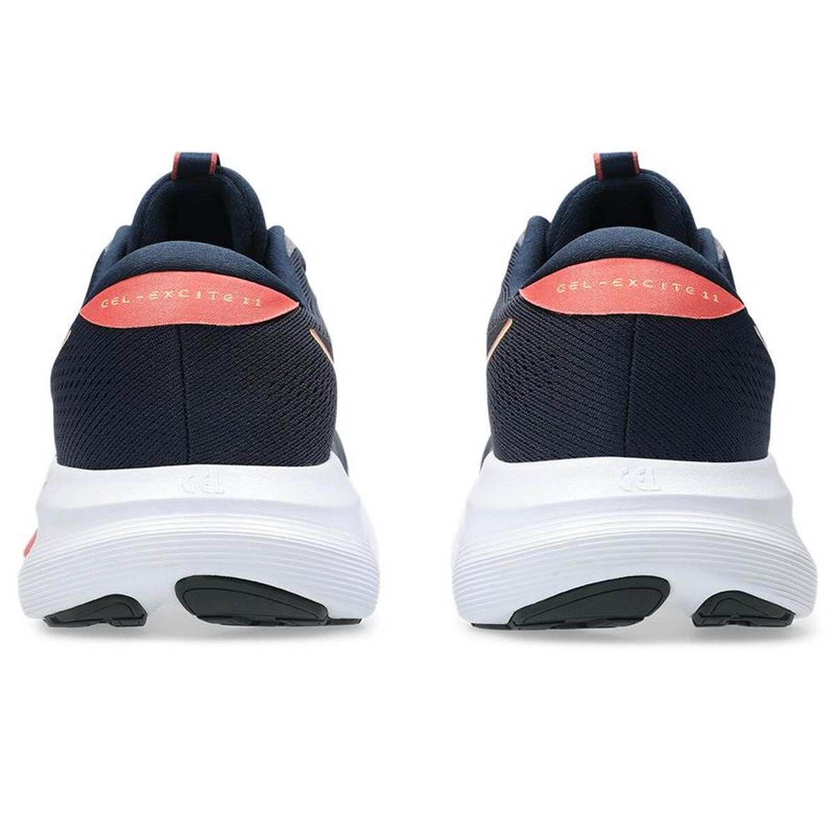 "Asics Gel-Excite 11 bakifrån två skor mörkblå"